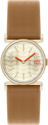 Orla Kiely OK2050 Cecilia leather and stainless steel watch