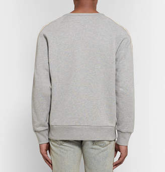 Gucci Webbing-trimmed Loopback Cotton-jersey Sweatshirt - Gray