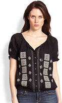 Thumbnail for your product : Joie Dolina Embroidered Cotton Blouse