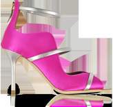 Thumbnail for your product : Malone Souliers Mika 85 Fuchsia Satin and Metallic Leather High Heel Sandals