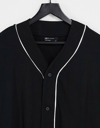 ASOS DESIGN organic oversized long sleeve baseball jersey shirt in