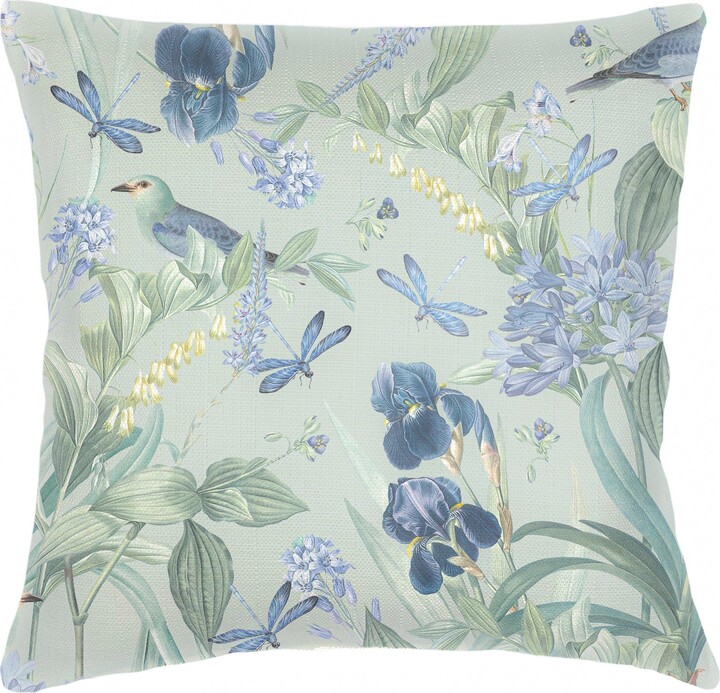 Anaya Tropical Paradise Linen Pillow with Down Alternative Insert