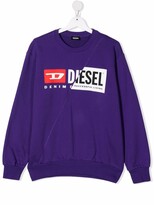 Thumbnail for your product : Diesel Kids TEEN patchwork-logo hoodie