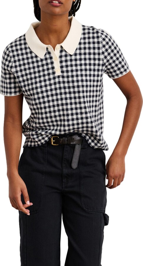 Navy Gingham Top | Shop The Largest Collection | ShopStyle