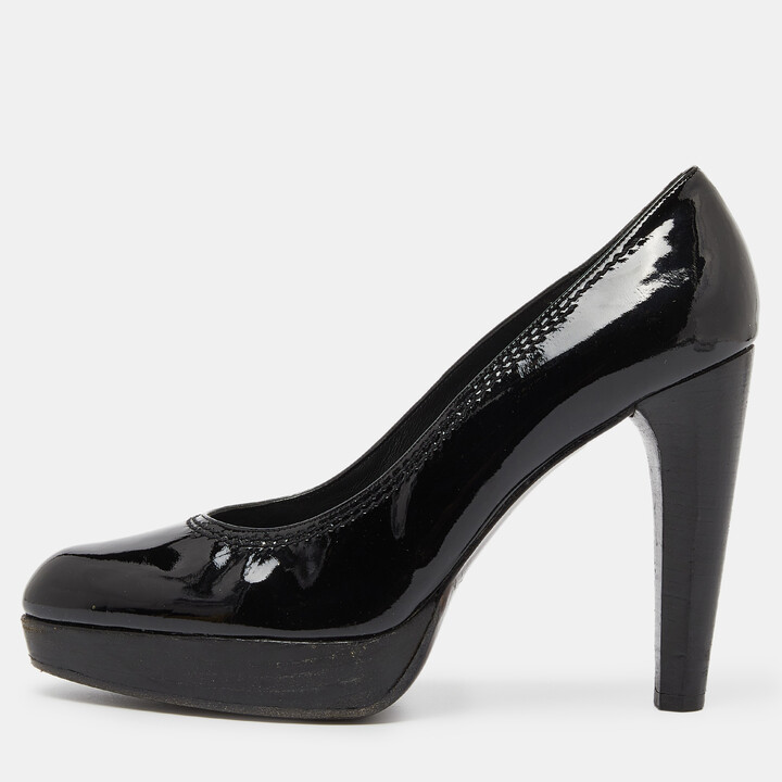 Stuart Weitzman Black Patent Leather Platform Pumps Size 39.5