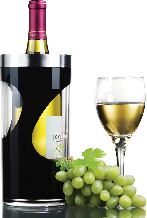 Prodyne Swirl Black Acrylic Iceless Wine Cooler