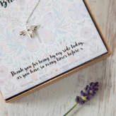Thumbnail for your product : Wedding in a Teacup Butterfly Or Bee Necklace On Personalised Gift Card