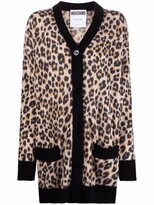Thumbnail for your product : Moschino V-neck leopard-print cardigan