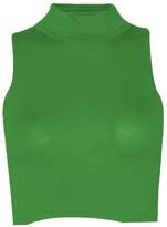 Thumbnail for your product : RM Fashions RM Women's Plain Polo Turtle Neck Stretchy Sleeveless Crop Top (4-10)