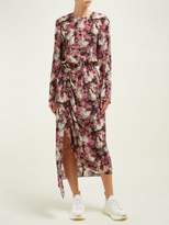 Thumbnail for your product : Raey Asymmetric Ditsy Floral-print Silk Dress - Womens - Pink Print