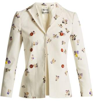 Acne Studios Jilva floral-print cotton-corduroy jacket