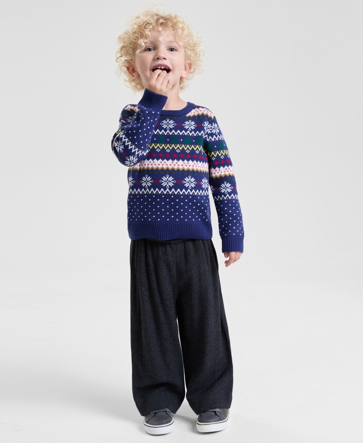 Holiday Lane Toddler Boys Fair Isle Sweater, Macy's Exclusive