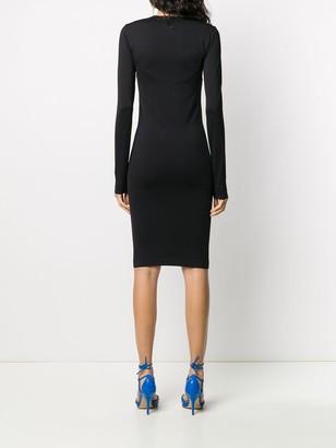 Helmut Lang Long-Sleeve Fitted Mini Dress