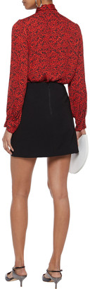 Alice + Olivia Tammy Pussy-bow Floral-print Crepe De Chine Blouse