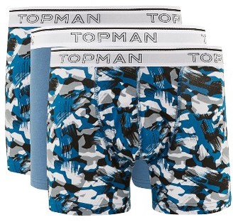 Topman Men's 3-Pack Abstract Camo Trunks
