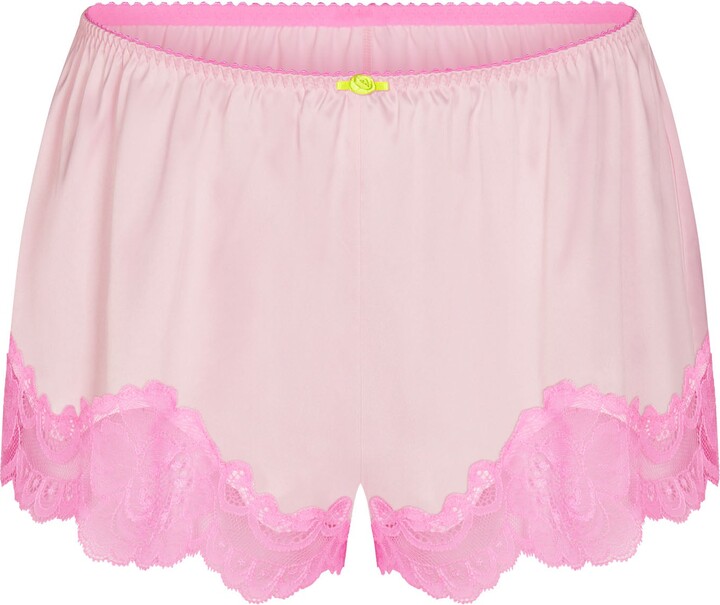 WOVEN SHINE LACE TAP SHORT | NEON ORCHID
