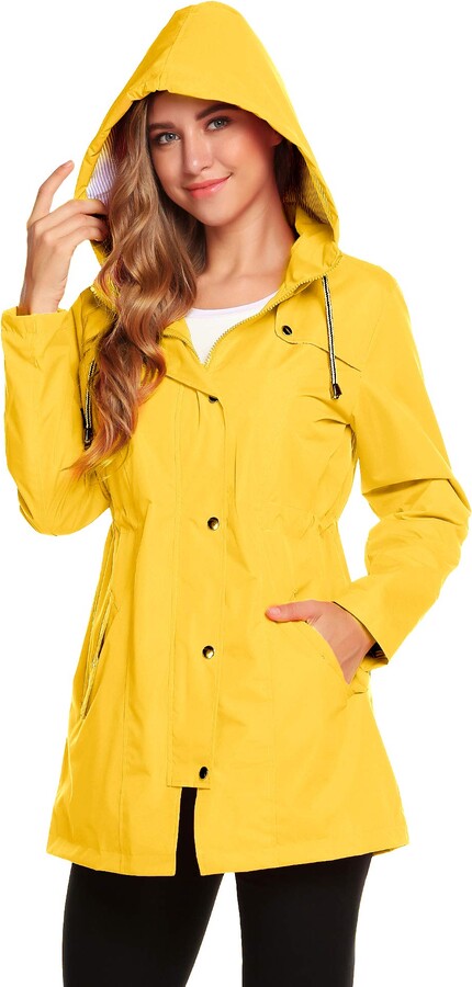 yellow waterproof jacket womens