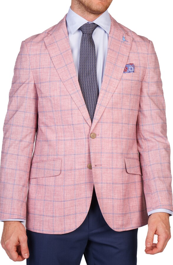 Tailorbyrd Textured Yarn Dyed Windowpane Sport Coat