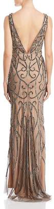 Adrianna Papell Embellished Illusion Gown