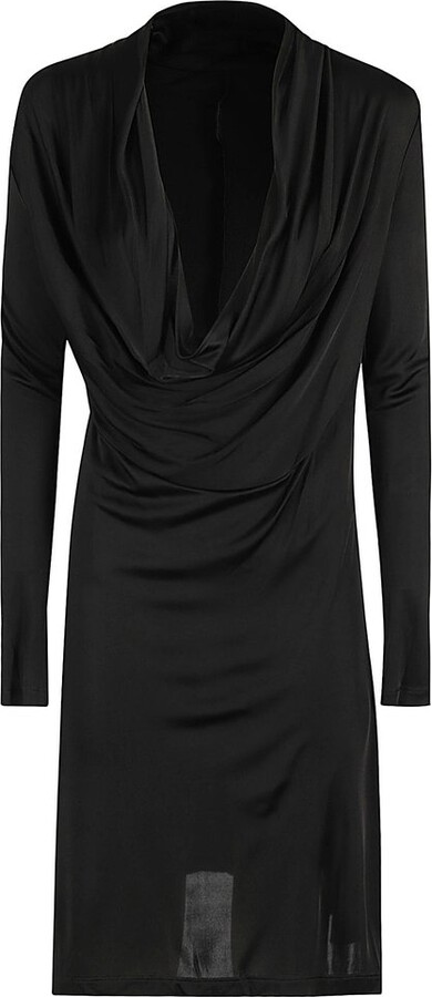 Helmut Lang Cowl-Neck Long Sleeved Dress