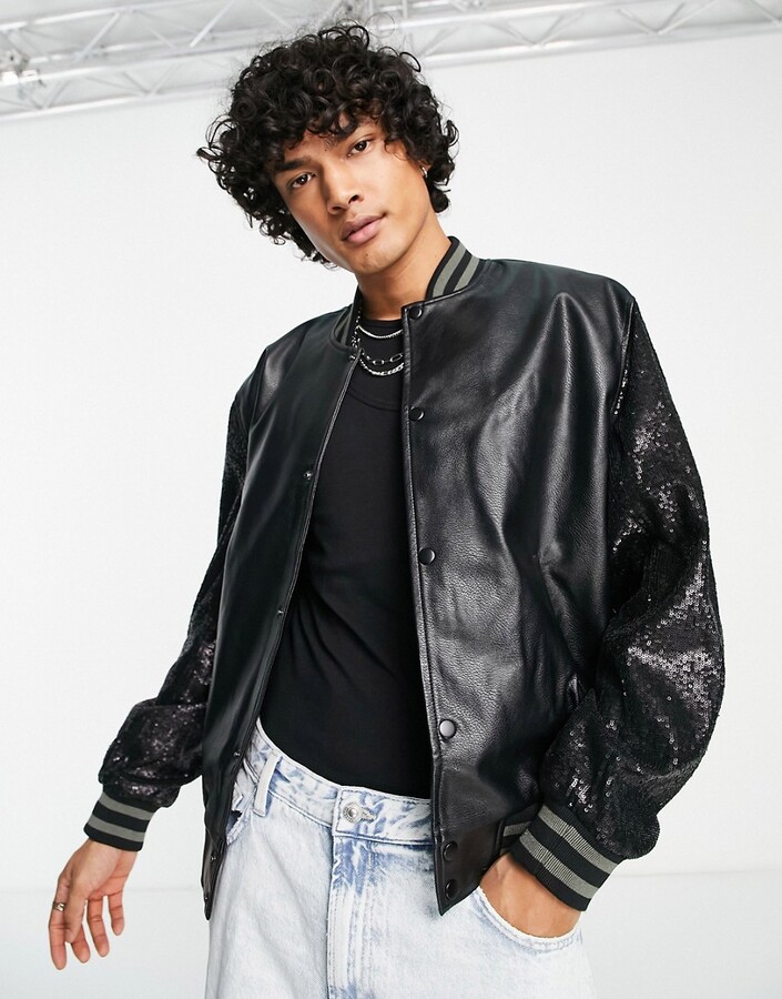 faux leather pilot jacket
