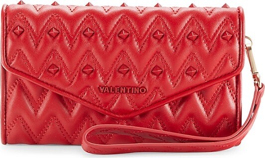 Valentino Orlandi Top Handle Bag Passion Red Chanel Leather Moon Purse w/Chain Italian Designer Handbag