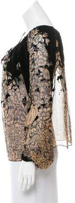 Anna Sui Printed Silk Blouse