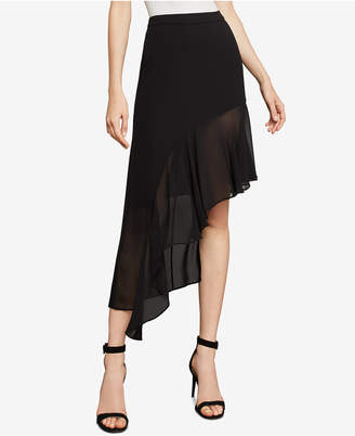 BCBGMAXAZRIA Asymmetrical Ruffle-Trimmed Skirt