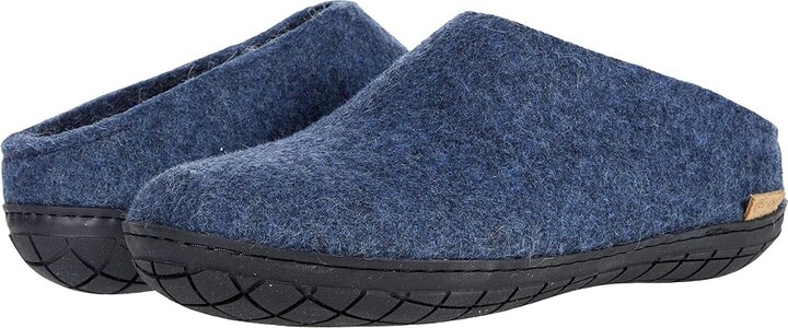 Glerups Wool Slip-On Rubber Outsole Shoes Denim/Black Rubber : EU 35 (US Men's 4 - Women's 5) Medium, Wool/Textile