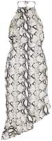 Thumbnail for your product : PrettyLittleThing Grey Snake Print Halter Neck Asymmetric Hem Midi Dress