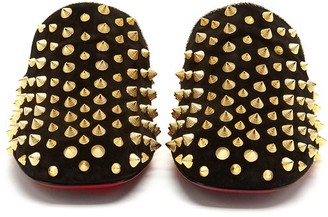 Christian Louboutin Mulaconka 35 Gold-spike Suede Mules - Black Gold