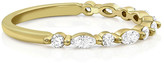Thumbnail for your product : Dominique Cohen 18k Yellow Gold Diamond Bead, East-West Marquise Stacking Ring, Size 7