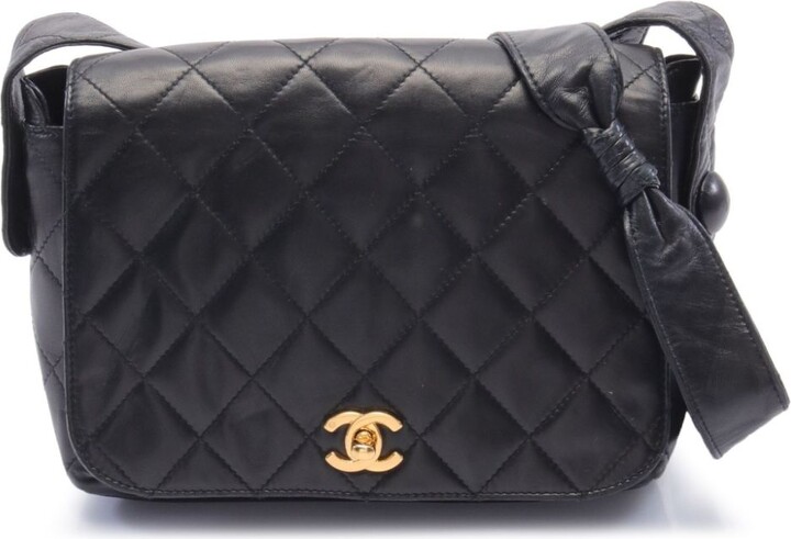 Chanel Black CC Matelasse Lambskin Flap Crossbody - ShopStyle Shoulder Bags