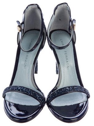 Chiara Ferragni Glitter Ankle Strap Sandals