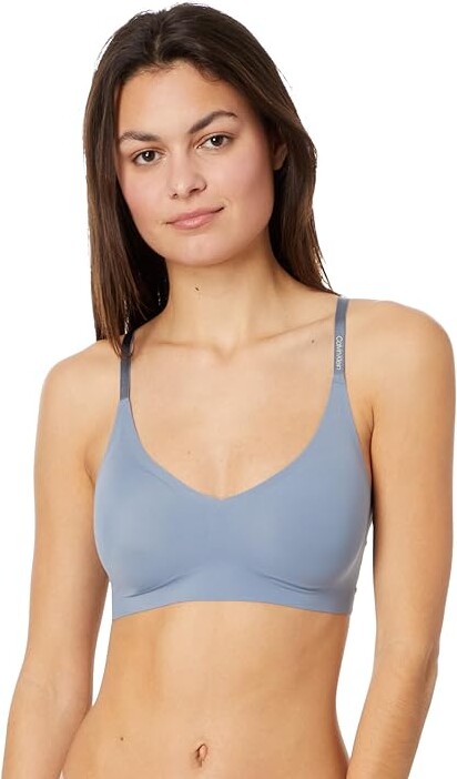 Calvin Klein lightly lined plunge bra in baby blue