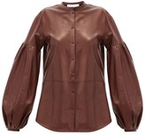 Thumbnail for your product : Jil Sander Balloon-sleeve Leather Shirt - Brown