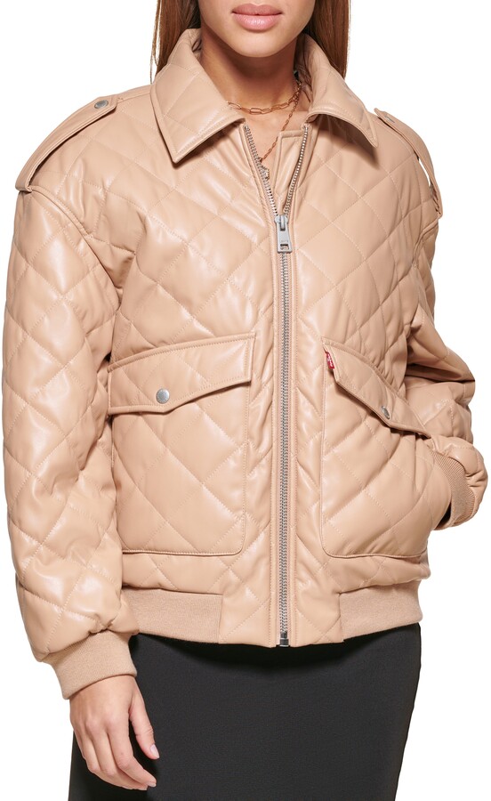 Quilted Leather Bomber Jacket | Shop the world's largest 