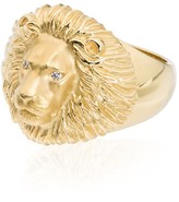 Thumbnail for your product : Kimberly 18kt Yellow Gold Lion Head Diamond Ring