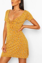 Thumbnail for your product : boohoo Ditsy Floral Flared Sleeve Skater Dress