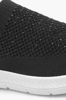 Thumbnail for your product : boohoo Diamante Knit Slip On Trainers