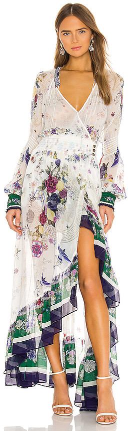camilla blouson sleeve wrap dress