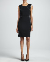 Thumbnail for your product : Lafayette 148 New York Overlook Leather-Trim Dress