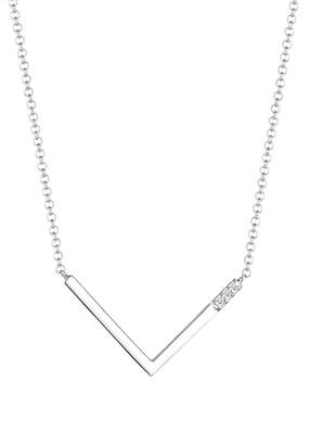 Diamore Women's 925 Silver Diamond V Shape Pendant Necklace of Length 45 cm