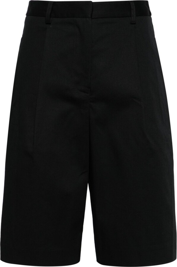Matteau Black Organic Cotton Chino Shorts