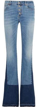 Roberto Cavalli Two-Tone Mid-Rise Bootcut Jeans