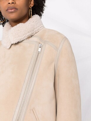 Etoile Isabel Marant Azario shearling-trim zip-up jacket