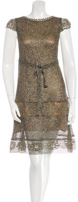 Philosophy di Alberta Ferretti Metallic Knit Midi Dress