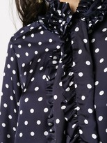 Thumbnail for your product : Plan C Ruffle-Trimmed Polka Dot Print Shirtdress