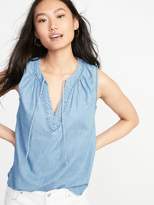 Thumbnail for your product : Old Navy Relaxed Sleeveless Tie-Neck Top for Women