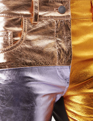 Haider Ackermann Tri-Colour Metallic Leather Trousers